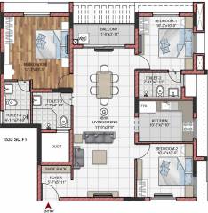 Fomra Hues (3BHK+3T (1,533 sq ft) 1533 sq ft) Fomra Hues (3BHK+3T (1,533 sq ft) 1533 sq ft)