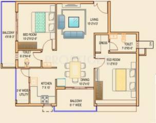 Moraj Waterfall Gateway (2BHK+2T (1,100 sq ft) 1100 sq ft)