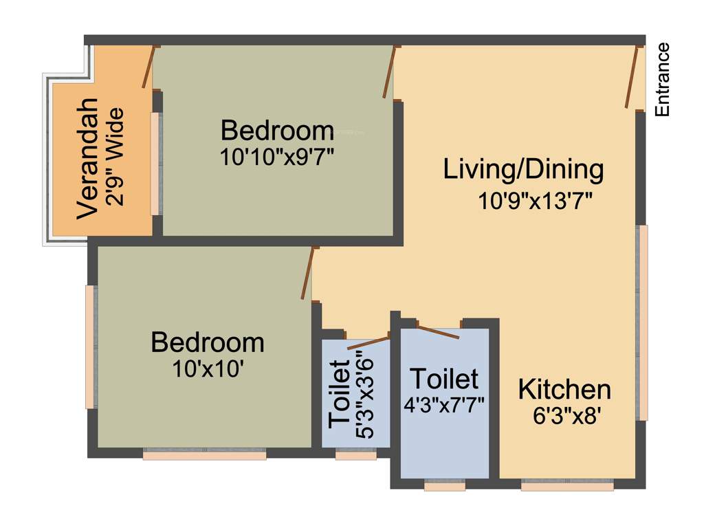 Artisan Residency (2BHK+2T (701.25 sq ft) 701.25 sq ft)