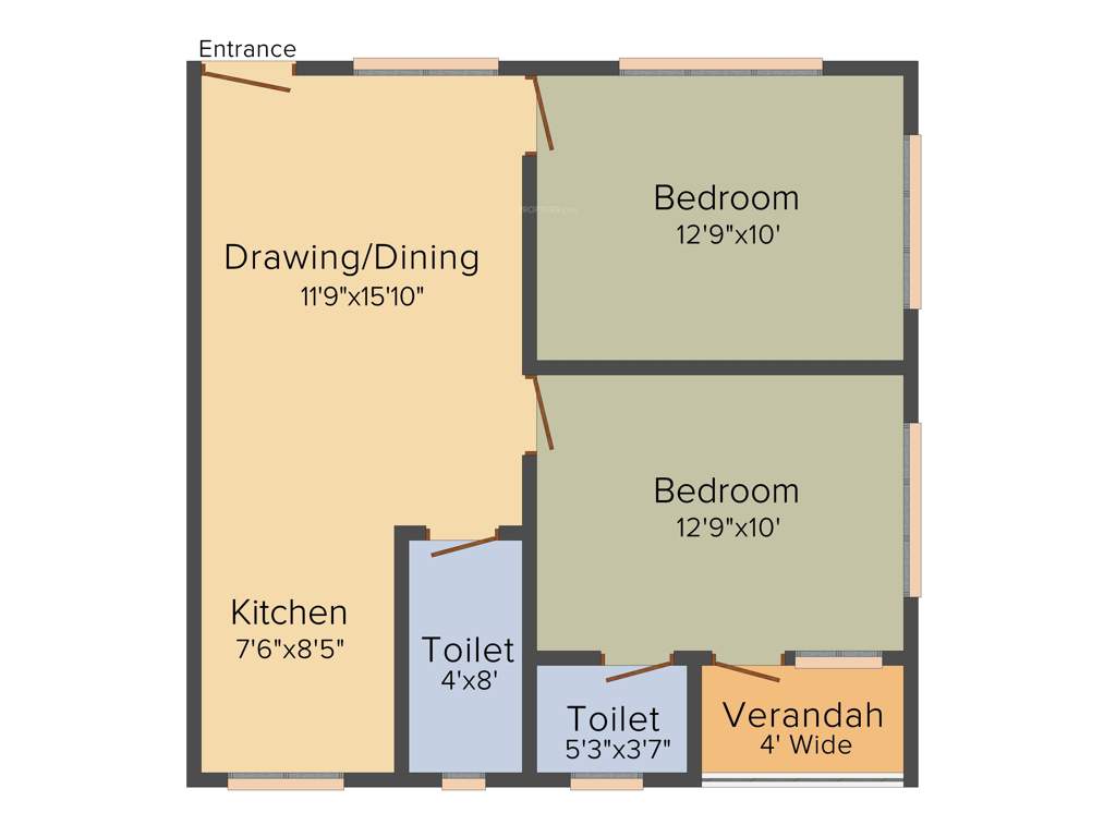 Artisan Residency (2BHK+2T (803.75 sq ft) 803.75 sq ft)
