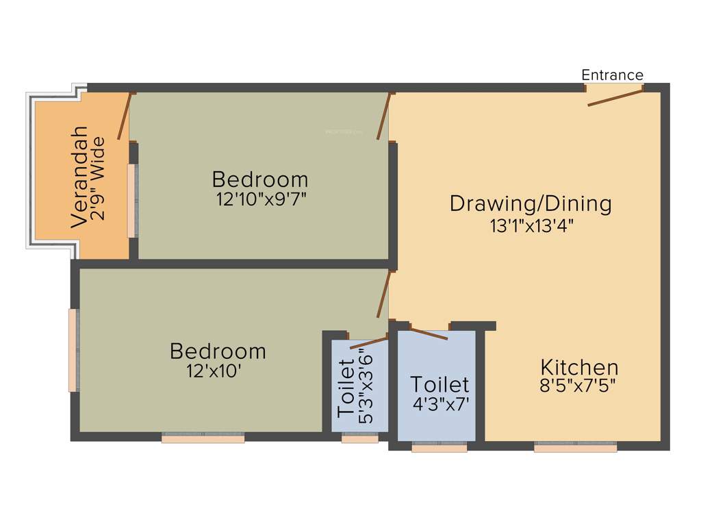 Artisan Residency (2BHK+2T (805 sq ft) 805 sq ft)