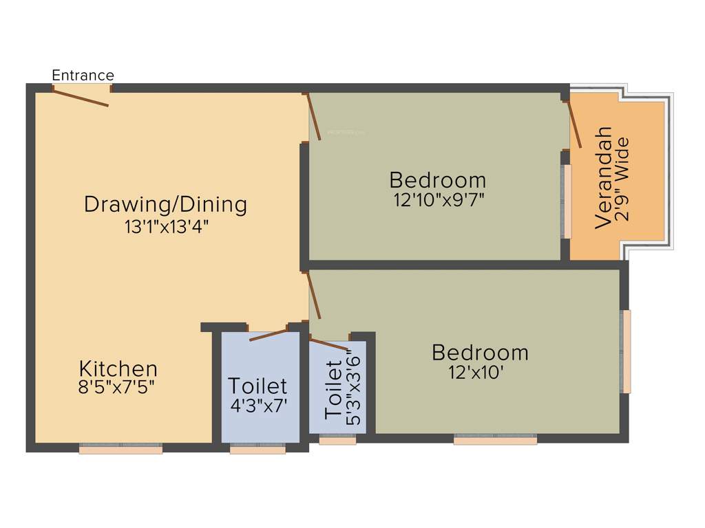 Artisan Residency (2BHK+2T (825 sq ft) 825 sq ft)