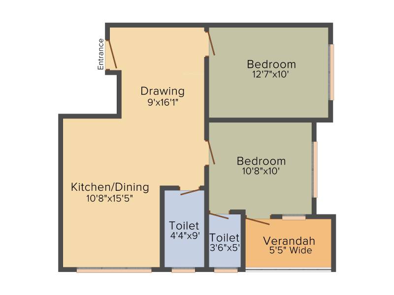 Artisan Residency (2BHK+2T (857.5 sq ft) 857.5 sq ft)
