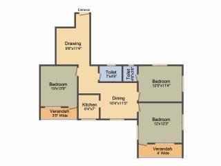 Artisan Residency (3BHK+3T (1,242.5 sq ft) 1242.5 sq ft)