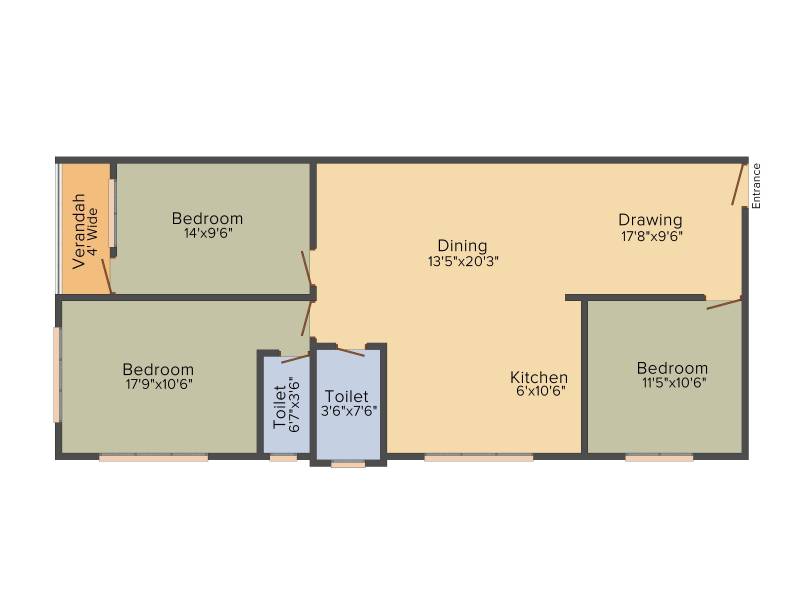 Artisan Residency (3BHK+3T (1,327.5 sq ft) 1327.5 sq ft)