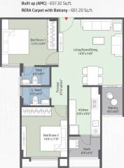 Shivam Pearl 79 (2BHK+2T (697.32 sq ft) 697.32 sq ft)