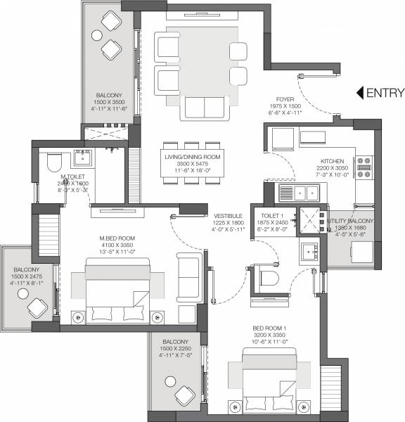 Godrej Nurture Phase 1 (2BHK+2T (1,262 sq ft) 1262 sq ft)