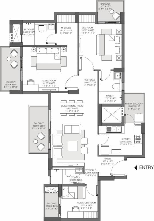 Godrej Nurture Phase 1 (3BHK+3T (1,549 sq ft) 1549 sq ft) Godrej Nurture Phase 1 (3BHK+3T (1,549 sq ft) 1549 sq ft)