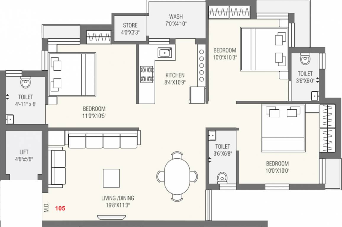 Paramount Arcade Paramount Arcade (3BHK+3T (823 sq ft) 823 sq ft) Paramount Arcade Paramount Arcade (3BHK+3T (823 sq ft) 823 sq ft)