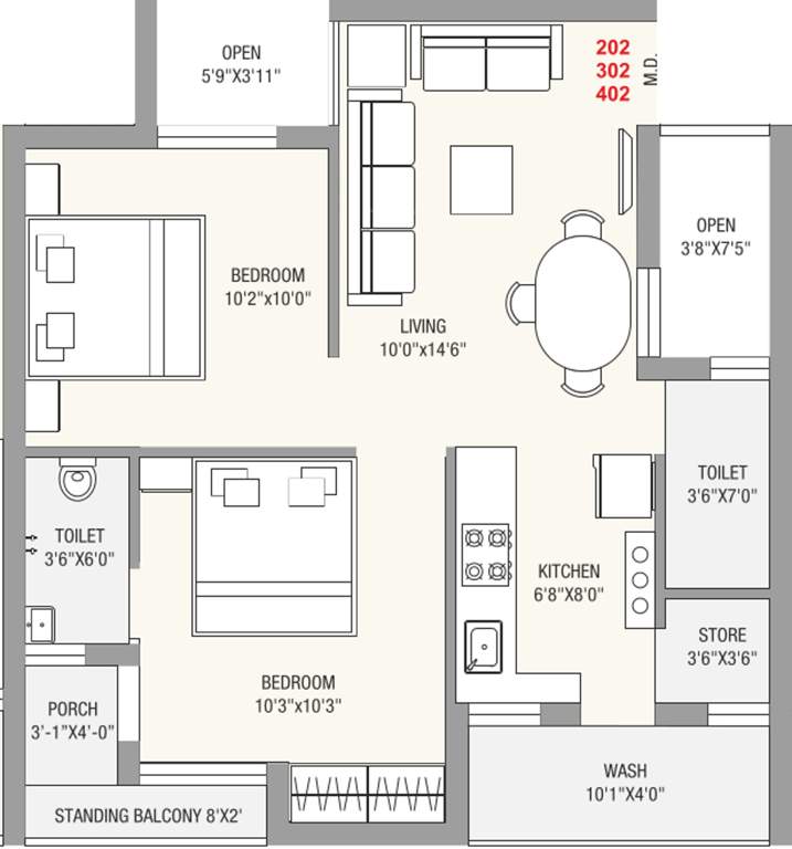 Paramount Arcade Paramount Arcade (2BHK+2T (552 sq ft) 552 sq ft)