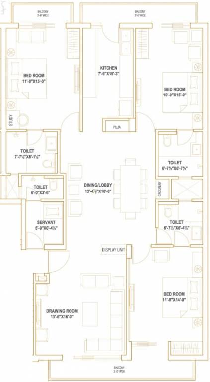 Sushma Valencia (3BHK+3T (2,250 sq ft) + Servant Room 2250 sq ft)