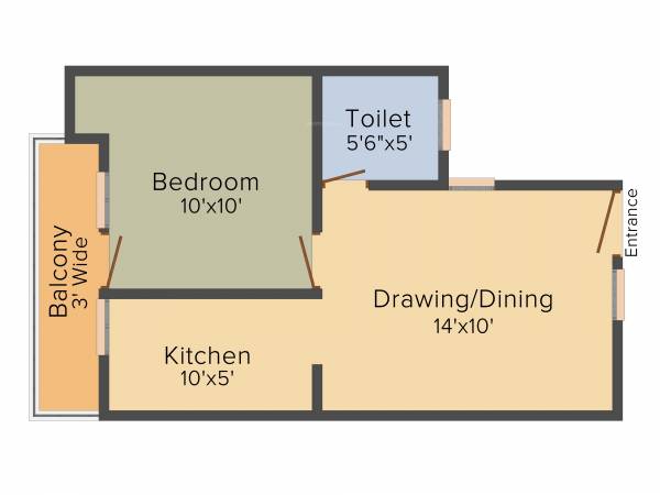 Lucky Palm Village (1BHK+1T (550 sq ft) 550 sq ft)