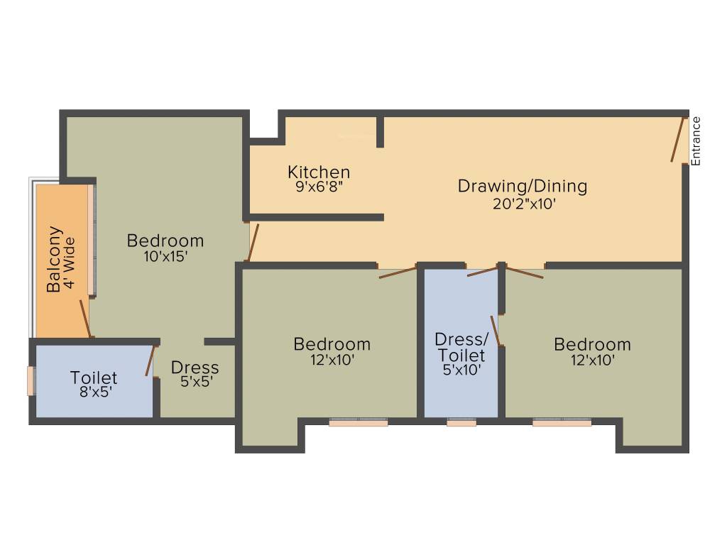 Lucky Palm Village (3BHK+3T (1,250 sq ft) 1250 sq ft)