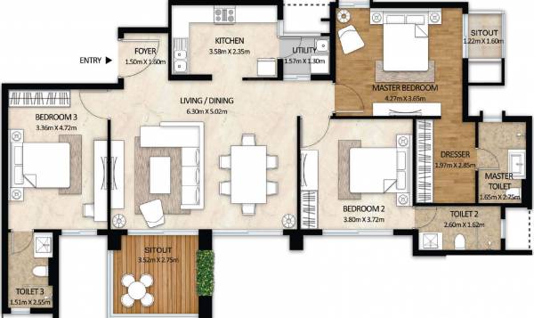 Mahindra Windchimes Phase 2 (3BHK+3T (1,792 sq ft) 1792 sq ft)