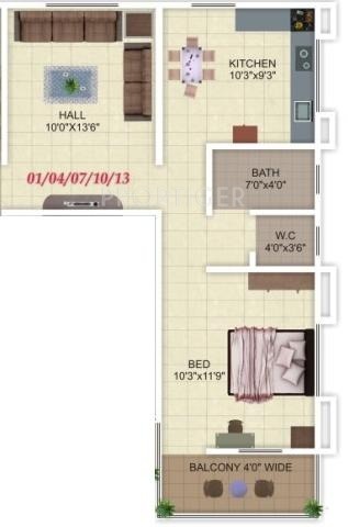 SP Audumer Heights (1BHK+1T (621 sq ft) 621 sq ft)