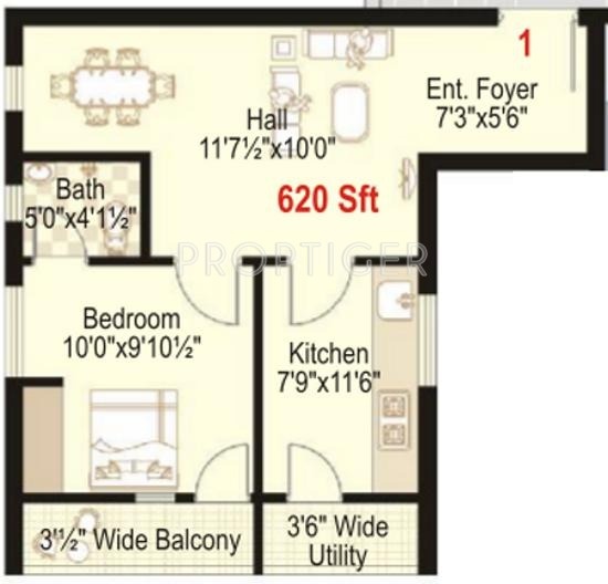 Shanta Harmony Heights (1BHK+1T (620 sq ft) 620 sq ft)