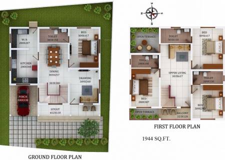 1944 Sq Ft 4 Bhk Floor Plan Image Grand Homes Cyber Valley