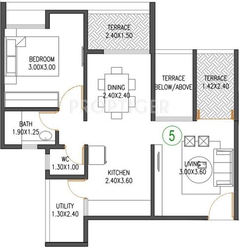 VTP Urban Nest (1BHK+1T (745 sq ft) 745 sq ft)