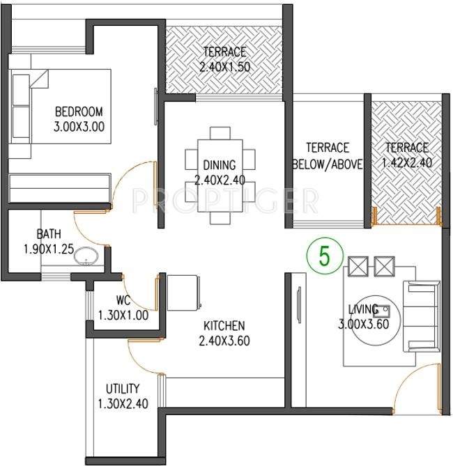 VTP Urban Nest (1BHK+1T (745 sq ft) 745 sq ft)