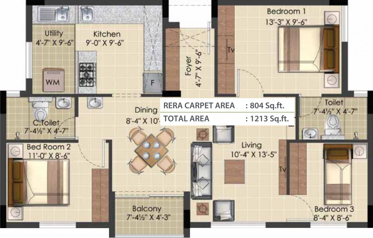 TVS Emerald Green Enclave (3BHK+2T (1,213 sq ft) 1213 sq ft) TVS Emerald Green Enclave (3BHK+2T (1,213 sq ft) 1213 sq ft)