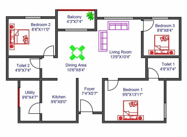 Floor Plan tvs-emerald-green-enclave Floor Plan Floor Plan