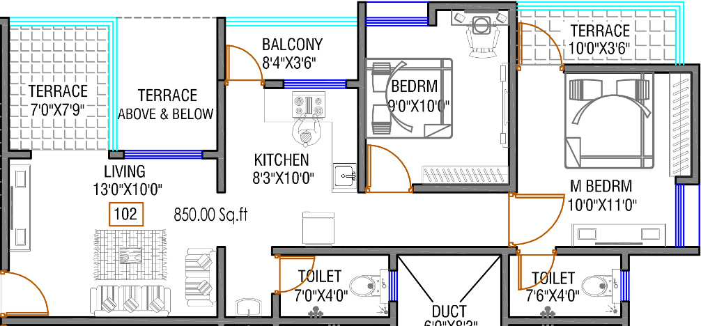 Aashish Nandanvan (2BHK+2T (850 sq ft) 850 sq ft) Aashish Nandanvan (2BHK+2T (850 sq ft) 850 sq ft)