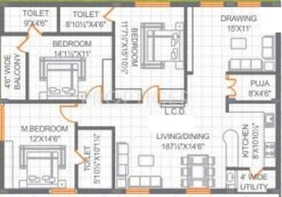 Vasavi Bhuvana (3BHK+3T (2,010 sq ft)   Pooja Room 2010 sq ft)