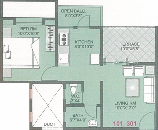 Om Shilp (1BHK+1T (469.10 sq ft) 469.1 sq ft)