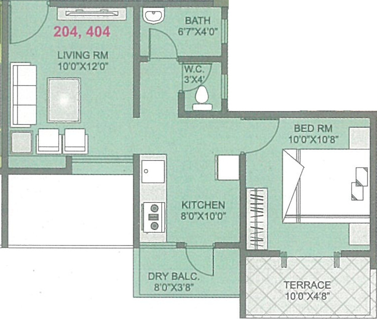 Om Shilp (1BHK+1T (449.83 sq ft) 449.83 sq ft)