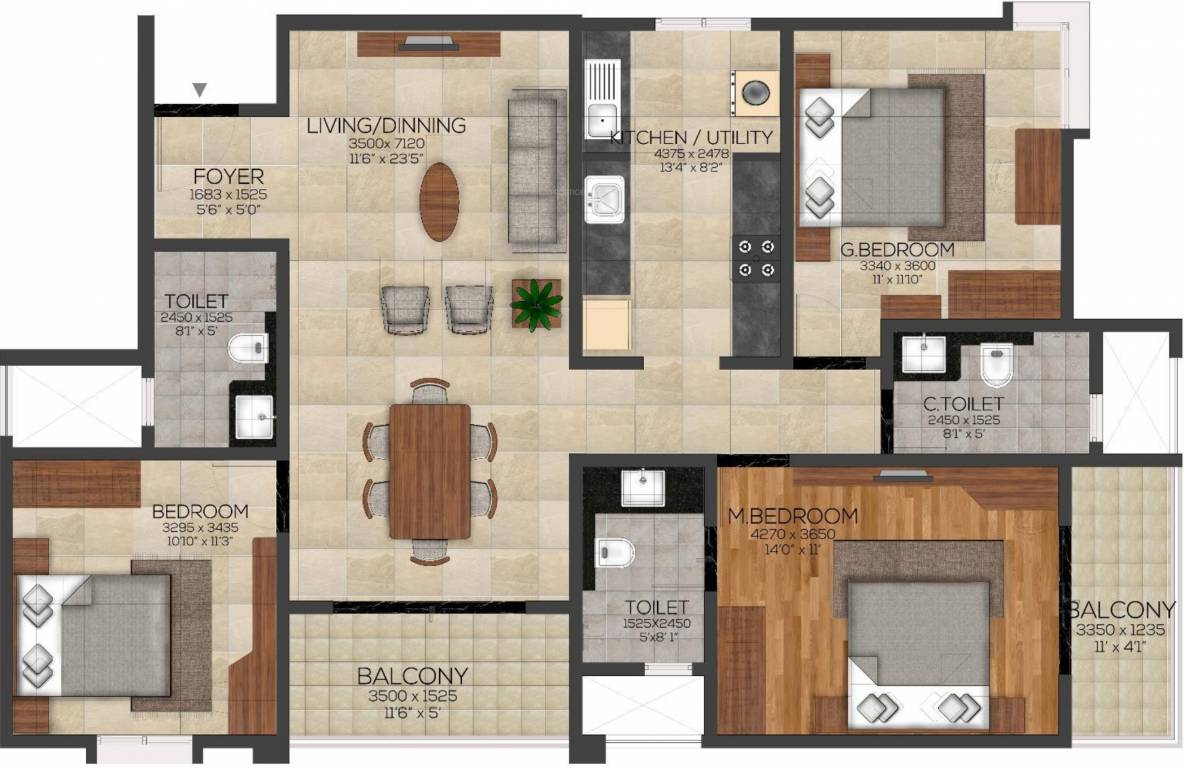 Brigade Serene At Brigade Cornerstone Utopia (3BHK+3T (1,645 sq ft) 1645 sq ft) Brigade Serene At Brigade Cornerstone Utopia (3BHK+3T (1,645 sq ft) 1645 sq ft)