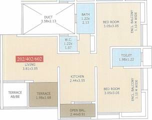 S K Shri Ganesh Park Phase 2 (2BHK+2T (621.40 sq ft) 621.4 sq ft)
