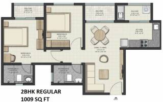 Sobha Dream Gardens (2BHK+2T (1,009 sq ft) 1009 sq ft)