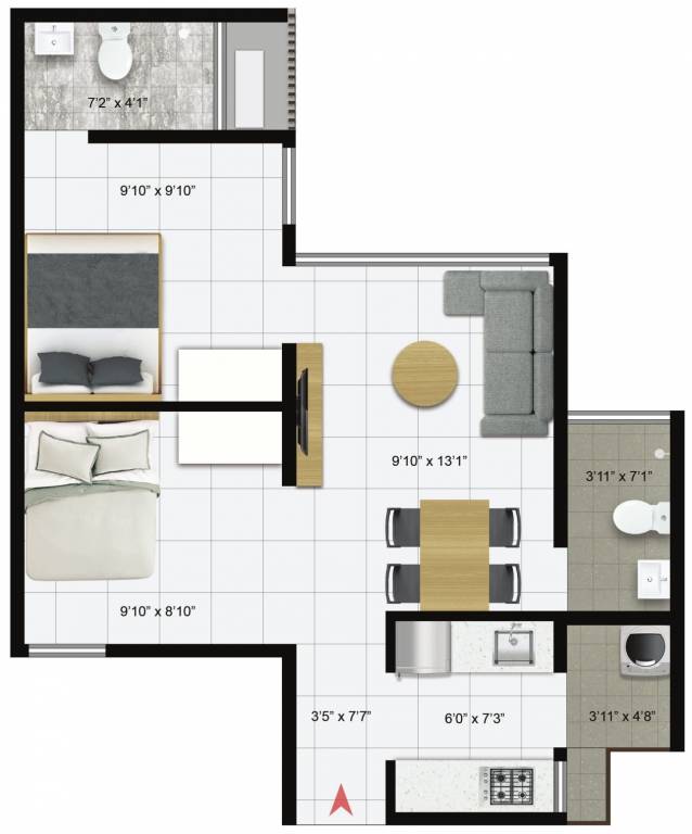 Icon Iconest 3 (2BHK+2T (642 sq ft) 642 sq ft) Icon Iconest 3 (2BHK+2T (642 sq ft) 642 sq ft)