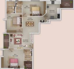Trinity New Castle (3BHK+3T (1,530 sq ft) 1530 sq ft) Trinity New Castle (3BHK+3T (1,530 sq ft) 1530 sq ft)
