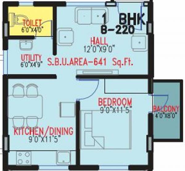 Multi Visions Pro Infinate (1BHK+1T (641 sq ft) 641 sq ft)