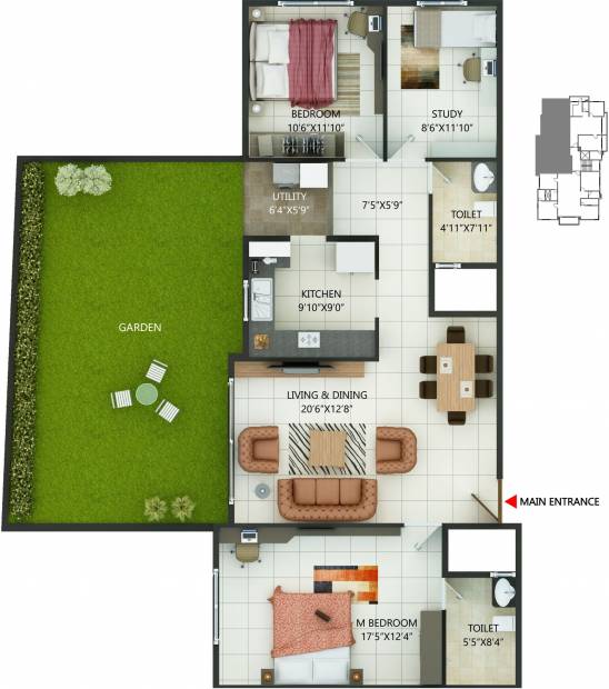 MH Alta Monte (3BHK+3T (1,432 sq ft) 1432 sq ft)