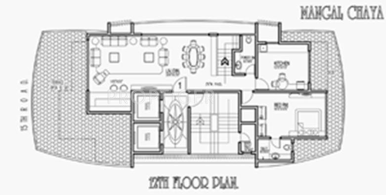 Trisons Builders Mangal Chhaya Floor Plan (3BHK+3T)