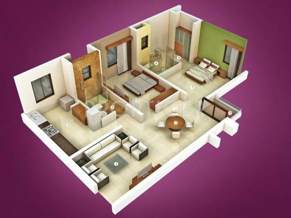 Vascon Tulips (2BHK+2T (1,270 sq ft) 1270 sq ft)