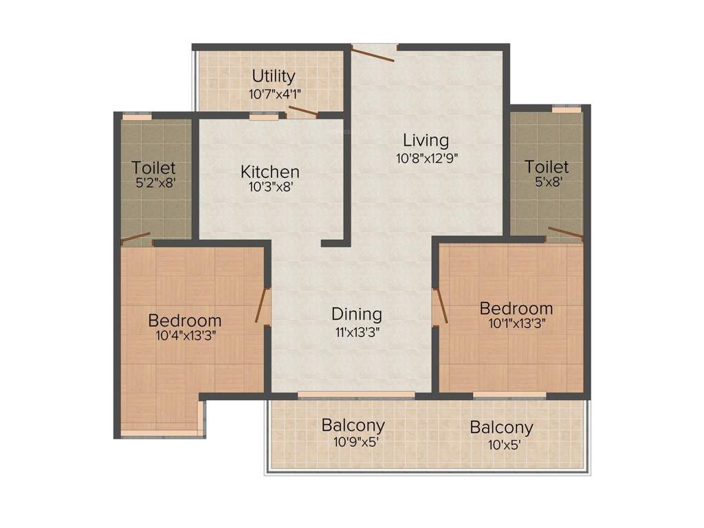 Parth Gardenia (2BHK+2T (1,350 sq ft) 1350 sq ft)