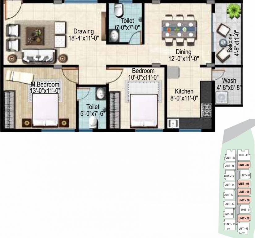 Garuda Vista (2BHK+2T (1,250 sq ft) 1250 sq ft)