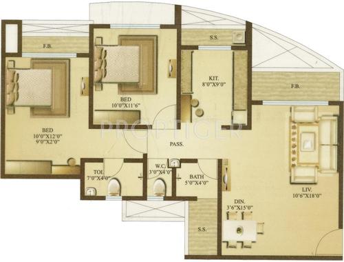 Unique Poonam Estate (2BHK+2T (1,020 sq ft) 1020 sq ft)