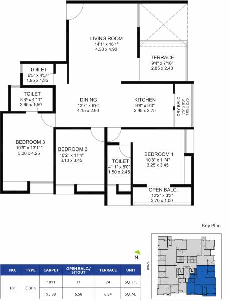 Gokhale Krishnanayan (3BHK+3T (1,010.52 sq ft) 1010.52 sq ft)