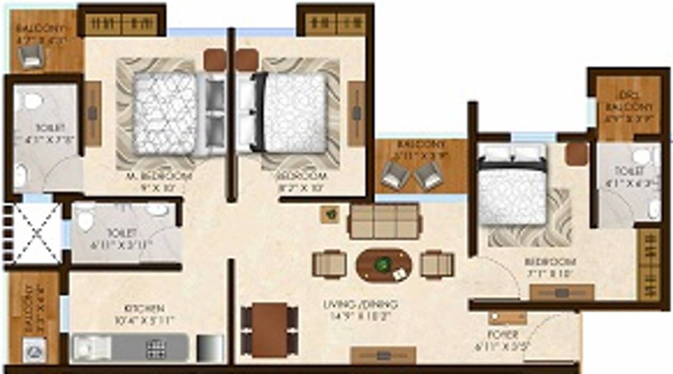 Olympeo Riverside Phase 2 (3BHK+3T (625. sq ft) 625 sq ft) Olympeo Riverside Phase 2 (3BHK+3T (625. sq ft) 625 sq ft)