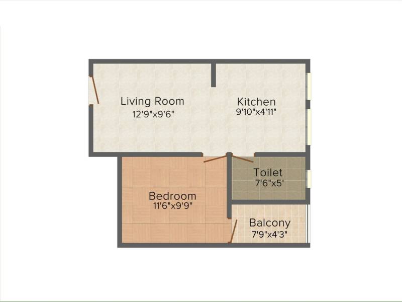 Goldwin Ganpati Umang (1BHK+1T (597 sq ft) 597 sq ft)