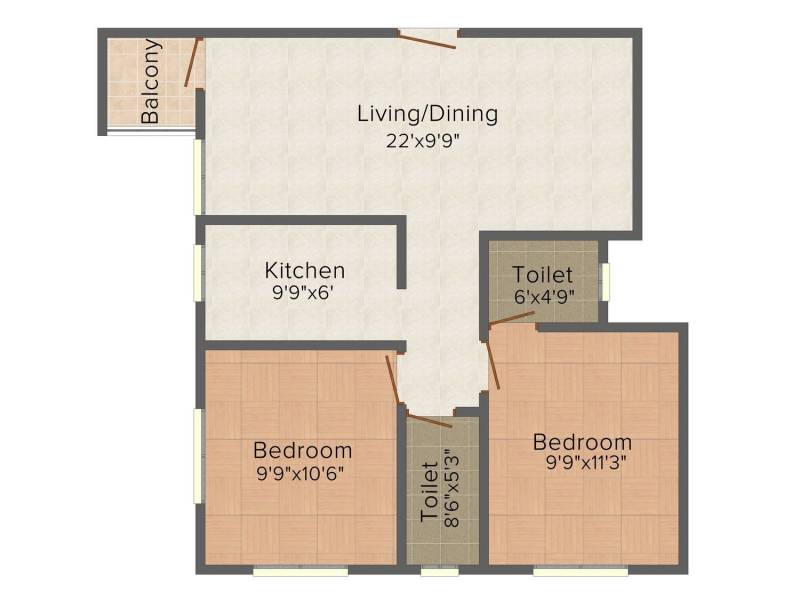 Goldwin Ganpati Umang (2BHK+2T (910 sq ft) 910 sq ft)