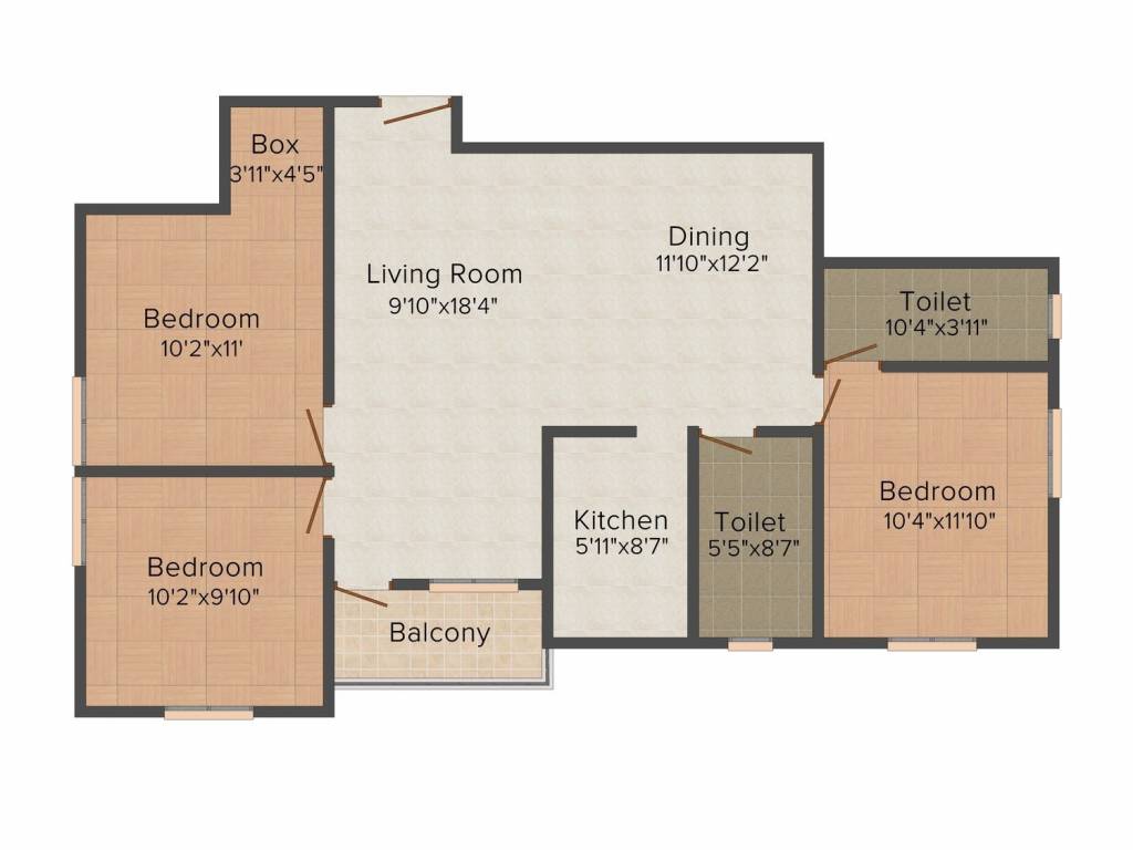 Goldwin Ganpati Umang (3BHK+2T (1,299 sq ft) 1299 sq ft)