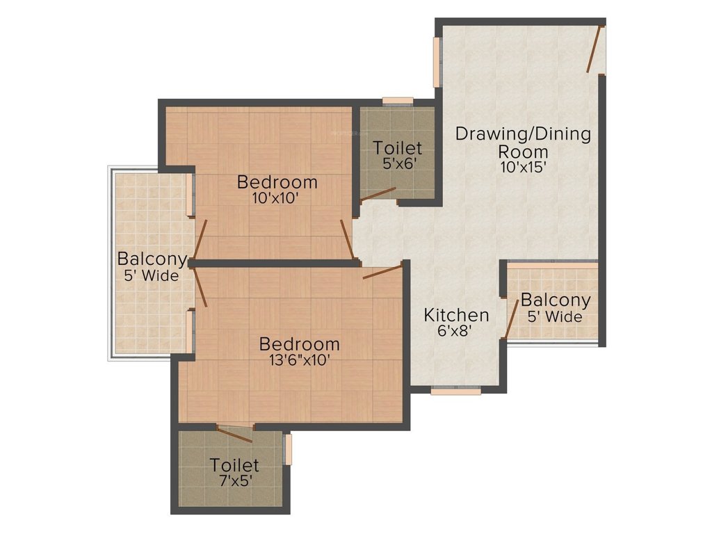 Divyansh Flora (2BHK+2T (1,015 sq ft) 1015 sq ft)