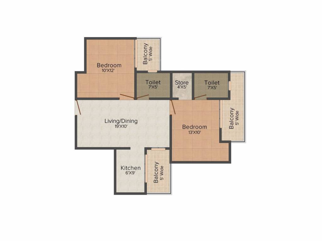 Divyansh Flora (2BHK+2T (1155 sq ft) 1155 sq ft)