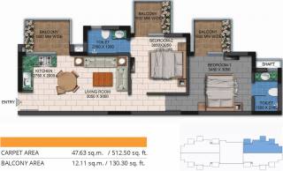 Agrante Kavyam Homes (2BHK+2T (512.47 sq ft) 512.47 sq ft)