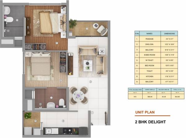 Shapoorji Pallonji JoyVille (2BHK+2T (915 sq ft) 915 sq ft)